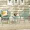 3 Piece Outdoor Bistro Set Patio Chairs with Coffee Table Metal Frame
